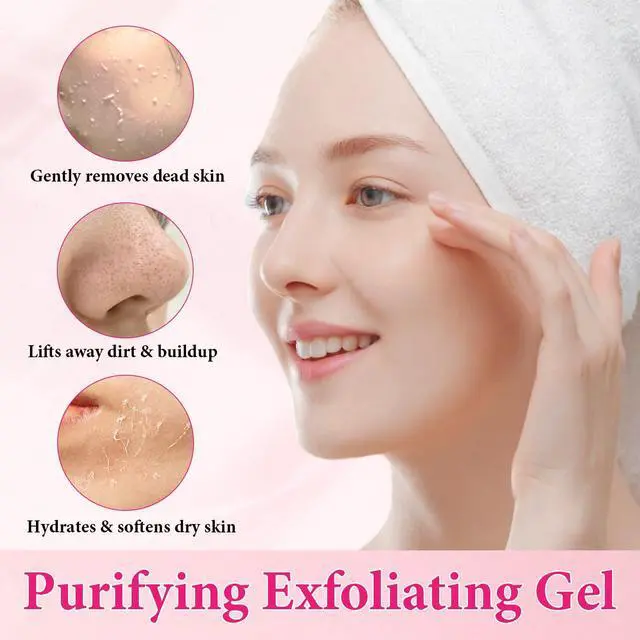 Alt view image 2 of 7 - Purifying Exfoliating Gel, 2 Pack Face Facial Exfoliator Cleanser, Gentle Face Scrub Exfoliating Gel Purifying for Facial & Body Deep Cleansing, Regulates Water & Oil Balance, Smoother & Softer