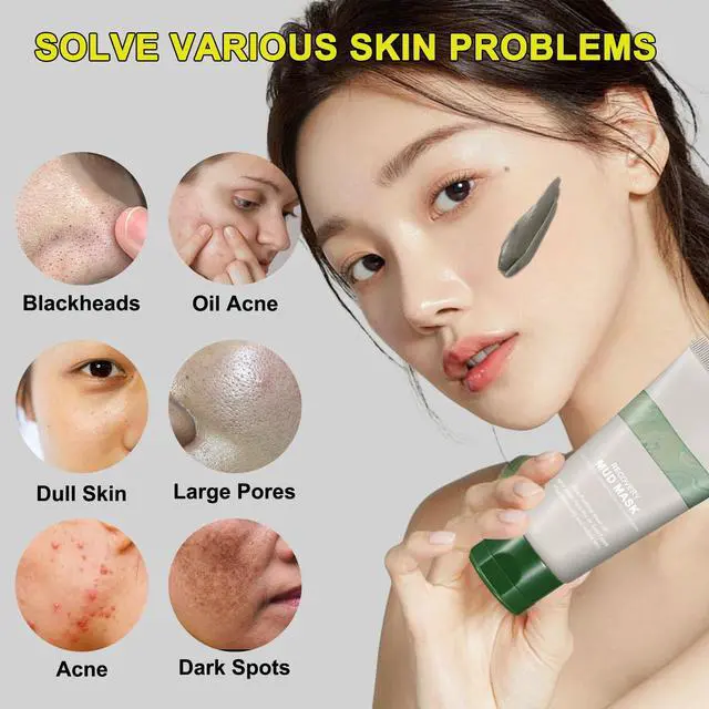 Alt view image 5 of 7 - Mud Mask, Relief Mud Mask for Face & Body, Deep Cleansing & Hydrating Clay Mask, Deep Pore Cleanser Oil Control Wash Off Body Mud