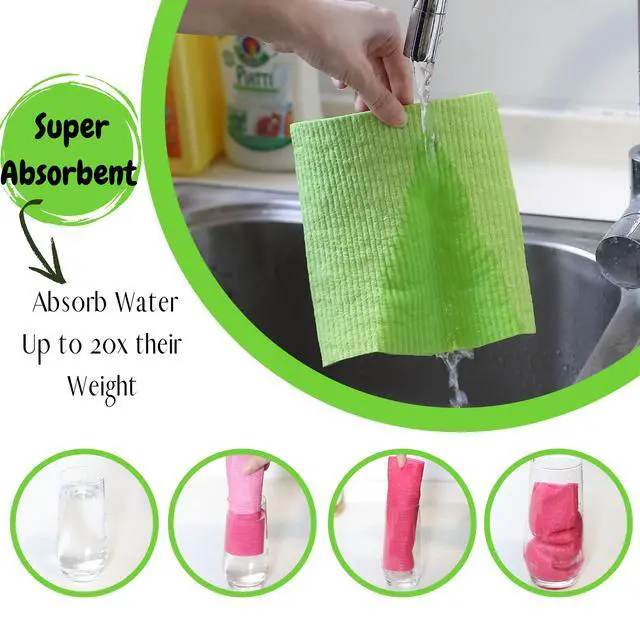 Alt view image 7 of 7 - Dish Cloths, 6 pcs, Reusable Paper Towels