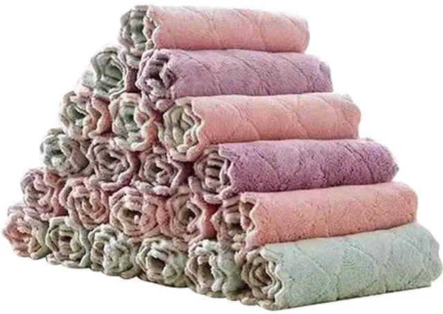 Main image of 20 Pack Kitchen Cloth, Microfiber Dish Towels Washcloths, Super Absorbent Coral Velvet Dishtowels, Premium Cleaning Cloths,Non-Stick Oil Quick Dry Dish Towels, Soft Tea Towel, Table Cleaning Cloths.