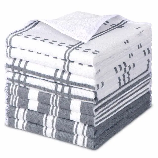Main image of Kitchen Towels, Absorbent Dish Towels for Kitchen, Soft Dish Cloth for Home, Multi-Purpose DishCloths for Household Cleaning and Drying, 11 x 11, 8 Pack