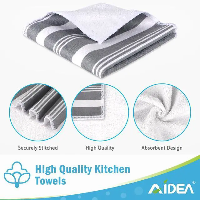 Alt view image 3 of 7 - Kitchen Towels, Absorbent Dish Towels for Kitchen, Soft Dish Cloth for Home, Multi-Purpose DishCloths for Household Cleaning and Drying, 11 x 11, 8 Pack