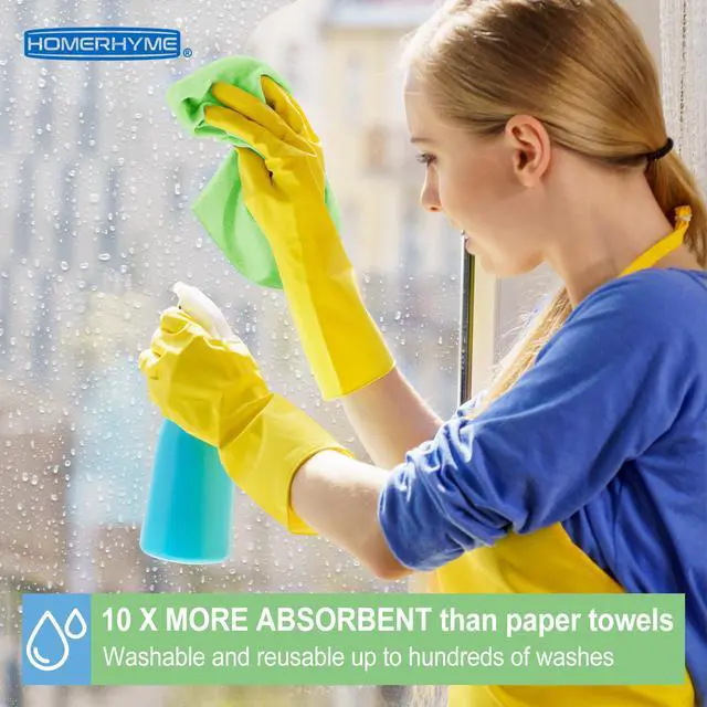 Alt view image 3 of 7 - Microfiber Cleaning Cloth, 12 Pack Cleaning Rags,12" X 11" Lint Free Dish Towels Wash Cloths, Reusable Microfiber Towels for Home and Kitchen Bathroom Apartment Cleaning Supplies, Assorted