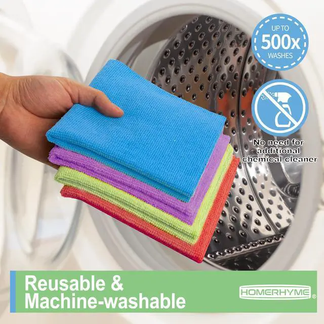 Alt view image 6 of 7 - Microfiber Cleaning Cloth, 12 Pack Cleaning Rags,12" X 11" Lint Free Dish Towels Wash Cloths, Reusable Microfiber Towels for Home and Kitchen Bathroom Apartment Cleaning Supplies, Assorted