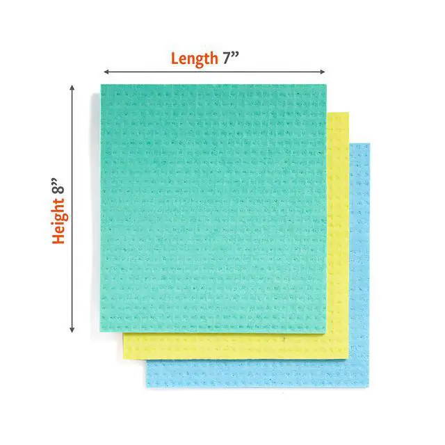 Alt view image 7 of 7 - Totally Plant-Based Sponge Cloths - Cellulose Sponge Cloths, Super Absorbent Dish Towels, Reusable Paper Towel Alternative, 100% Natural Plant-Based, 3-Pack, Multicolor