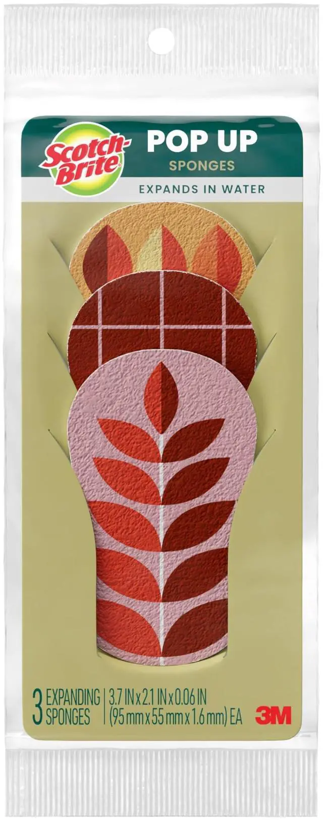 Main image of Harvest Pop Up Kitchen Sponges, Autumn Pattern, 3 Count