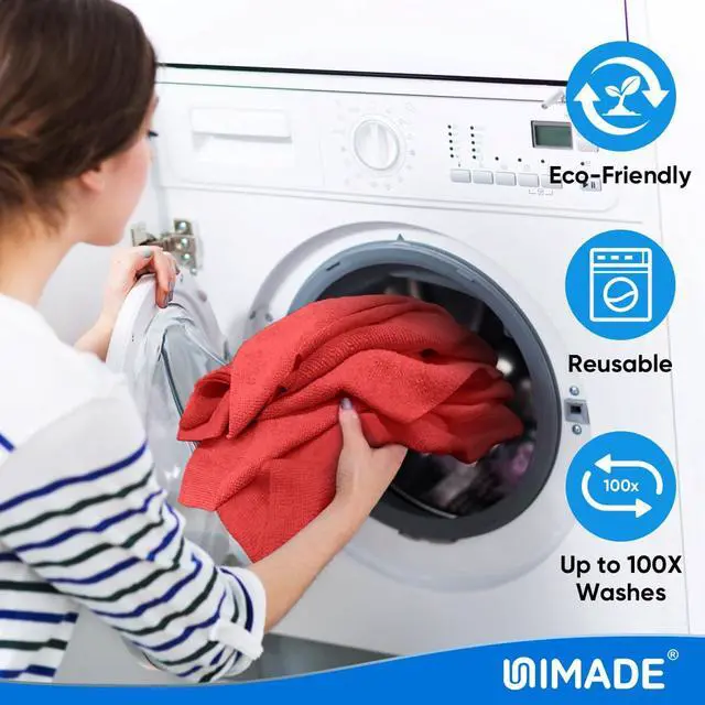 Alt view image 6 of 7 - Microfiber Cleaning Cloth, 20 Pack Reusable Microfiber Towels for Cars Lint Free Cleaning Shop Towel Rags for Home Kitchen Automotive Bar Mechanic Restaurant Garage, 11.5"x 11.5", Red