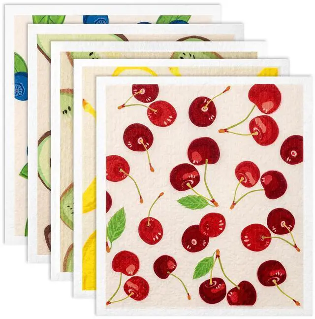 Main image of 5PCS Swedish Dishcloths for Kitchen Reusable Paper Towels Absorbent Dish