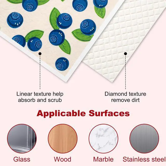 Alt view image 4 of 6 - 5PCS Swedish Dishcloths for Kitchen Reusable Paper Towels Absorbent Dish