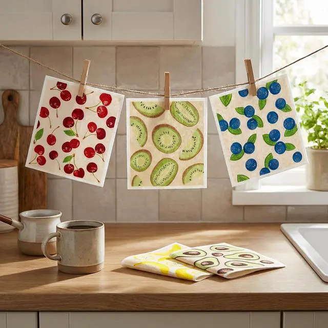 Alt view image 6 of 6 - 5PCS Swedish Dishcloths for Kitchen Reusable Paper Towels Absorbent Dish