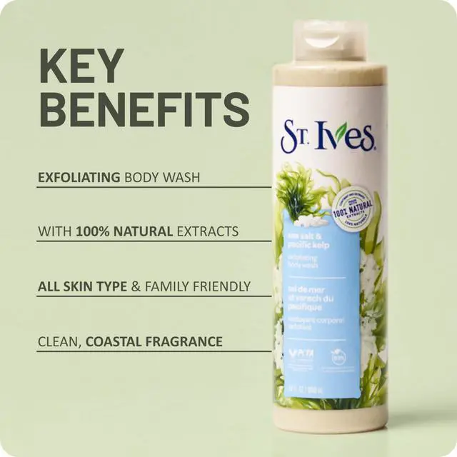 Alt view image 5 of 7 - Sea Salt & Pacific Kelp Exfoliating Body Wash 22 Fl Oz