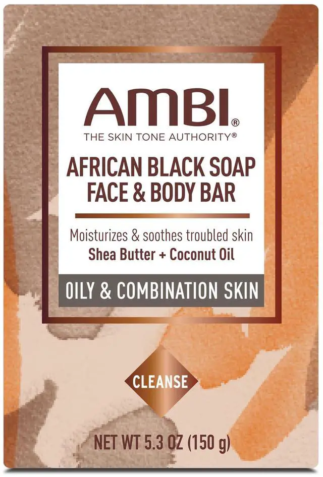 Main image of Black Soap Face & Body Bar, Cleans and Nourishes Skin, Rinses Clear, 5.3 Ounce