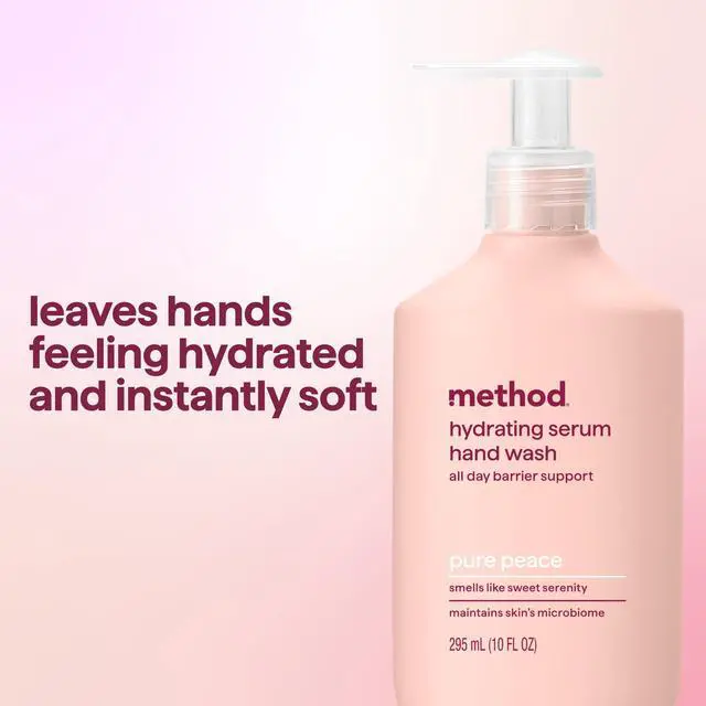 Alt view image 4 of 7 - Hydrating Serum Hand Wash, Pure Peace- Moisturizes Hands, Derm Tested on Sensitive Skin, Notes of Peonies, Rose Water & Pink Sea Salt, 10 fl oz