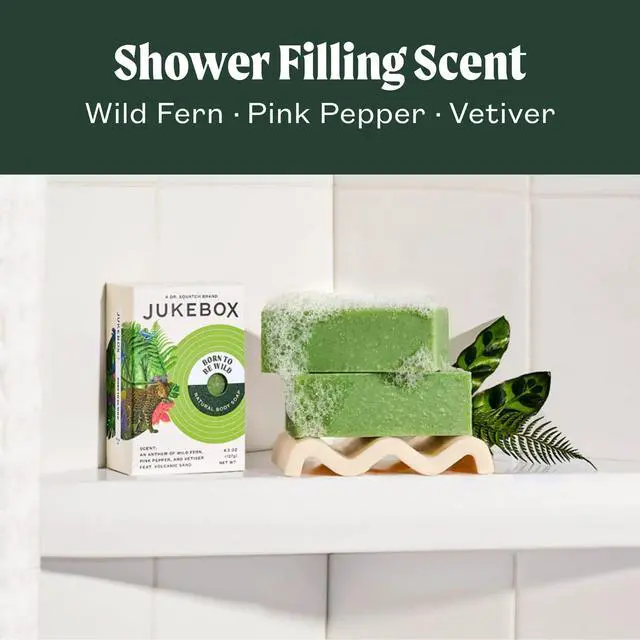 Alt view image 2 of 7 - Soap,Born to Be Wild Scent, Natural Bar Soap for Women, Medium Scrub, Cold Process, Bath Soap, No Harmful Ingredients, All Skin Types, Wild Fern,Pink Pepper,Vetiver-a Dr. Squatch Brand-4.5oz