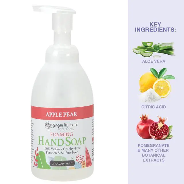 Alt view image 5 of 6 - Botanicals All-Purpose Foaming Hand Soap Refill, 100% Vegan & Cruelty-Free, Apple Pear Scent, 20 Fl Oz (Pack of 1)