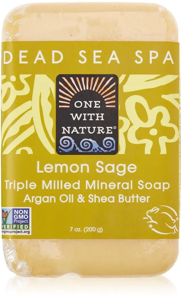 Main image of Lemon Sage Dead Sea Mineral Soap, 7 Ounce Bar