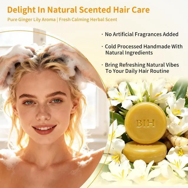 Alt view image 5 of 7 - 2 Pack Turmeric Hair Shampoo Bars, Ginger Soap for Growth Natural Turmeric Solid Bars for Hair Deep Cleansing