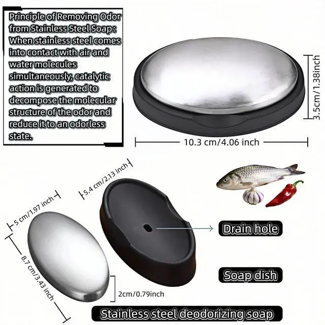 Alt view image 6 of 7 - Stainless Steel Soap Bar for Hands - Odor Eliminator for Onion, Fish & Kitchen Smells | Food-Grade 304 Steel | Lasts 10 Years, Chemical-Free, Travel-Size | Removes Stubborn Odors from Skin & Fridge