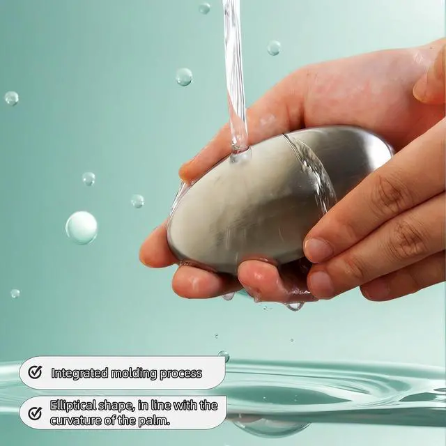Alt view image 2 of 7 - Stainless Steel Soap Bar for Hands - Odor Eliminator for Garlic, Onion, Fish Smells | Kitchen & Travel Metal Soap |10-Year Durability, Chemical-Free Hand Deodorizer for Cooks & Fishermen
