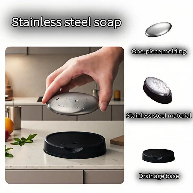 Alt view image 6 of 7 - Stainless Steel Soap Bar for Hands - Odor Eliminator for Garlic, Onion, Fish Smells | Kitchen & Travel Metal Soap |10-Year Durability, Chemical-Free Hand Deodorizer for Cooks & Fishermen