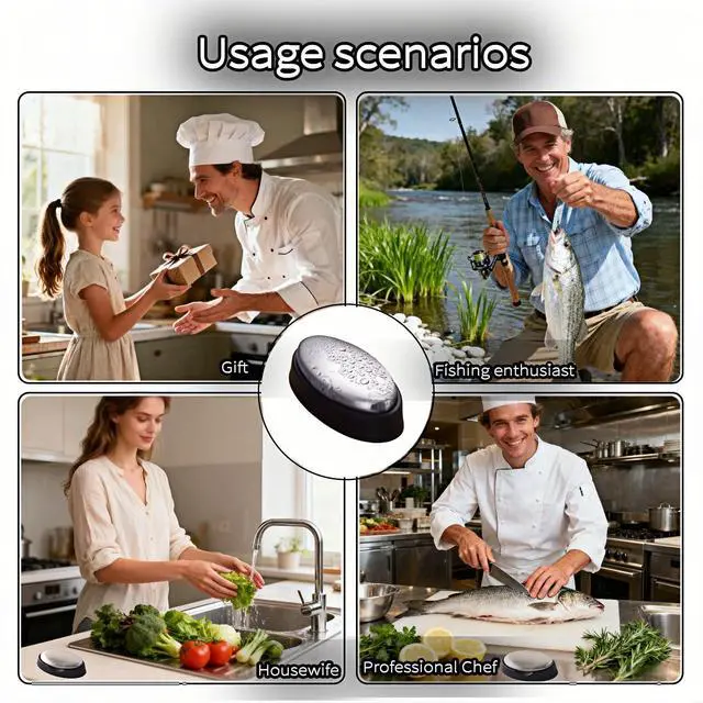 Alt view image 7 of 7 - Stainless Steel Soap Bar for Hands - Odor Eliminator for Garlic, Onion, Fish Smells | Kitchen & Travel Metal Soap |10-Year Durability, Chemical-Free Hand Deodorizer for Cooks & Fishermen