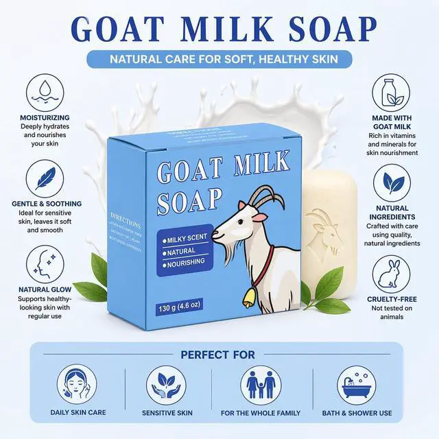 Alt view image 2 of 5 - Milk Soap Bar, Natural Nourishing Milky Scent, 130g