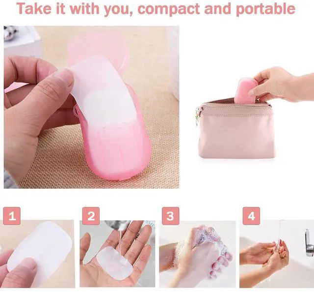 Alt view image 3 of 7 - 3 Boxes (150 Sheets) Hand Washing Soap Sheets for Outdoor Travel,Portable Hiking Washing Hand Paper Soap for Travel, Party, School, Camping