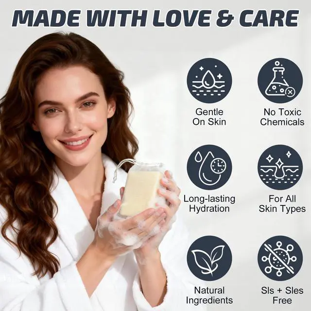 Alt view image 4 of 7 - Beef Tallow Soap Bar, All Natural and Organic Grass Fed Tallow Soap, Moisturizing Face & Body Wash for Dry, Itchy, Sensitive Skin, Deep Cleansing Handmade Bath Soap for Adults, Kids - 1 Pack