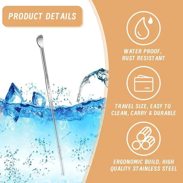 Alt view image 3 of 7 - 10 Pcs Metal Ear Cleaner Stainless Steel Ear Pick Portable Metal Earwax Curette Ear Cleaner Tool for Adult