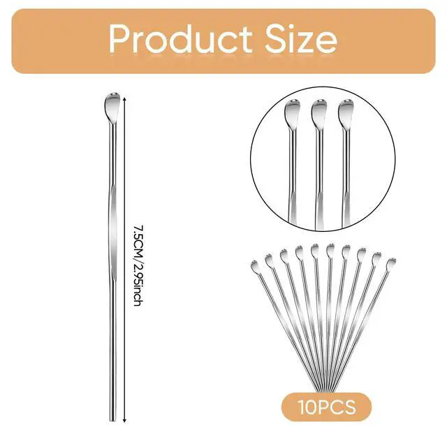Alt view image 2 of 7 - 10 Pcs Metal Ear Cleaner Stainless Steel Ear Pick Portable Metal Earwax Curette Ear Cleaner Tool for Adult
