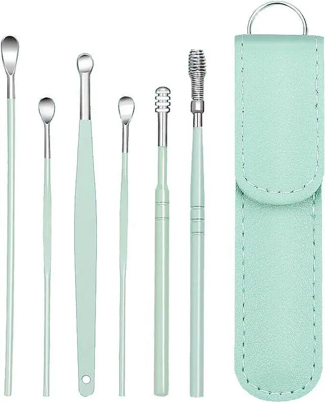 Main image of 6 Pcs Ear Wax Removal Kit,Ear Cleaner Tools: Mini Portable Ear Scope with Stainless Steel 360° Spiral Ear Massage Cleaning Tool for Adults Kids - Ear Wax Remover with Storage Box