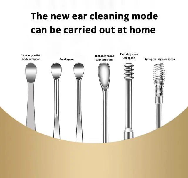 Alt view image 3 of 6 - 6 Pcs Ear Wax Removal Kit,Ear Cleaner Tools: Mini Portable Ear Scope with Stainless Steel 360° Spiral Ear Massage Cleaning Tool for Adults Kids - Ear Wax Remover with Storage Box