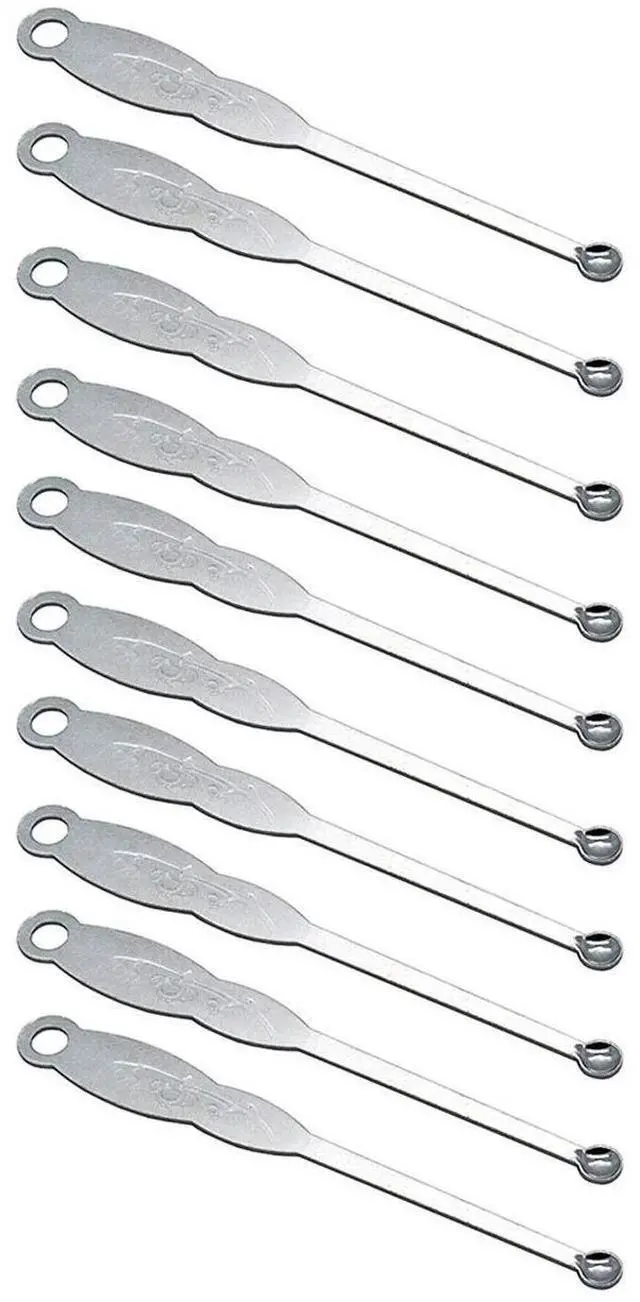 Main image of 10pcs Sliver Metal Ear Spoon Earwax Curette Remover Earpick Tool Hanging Clean Tool for Ear Key Hanging Key Pendant for Adult Children