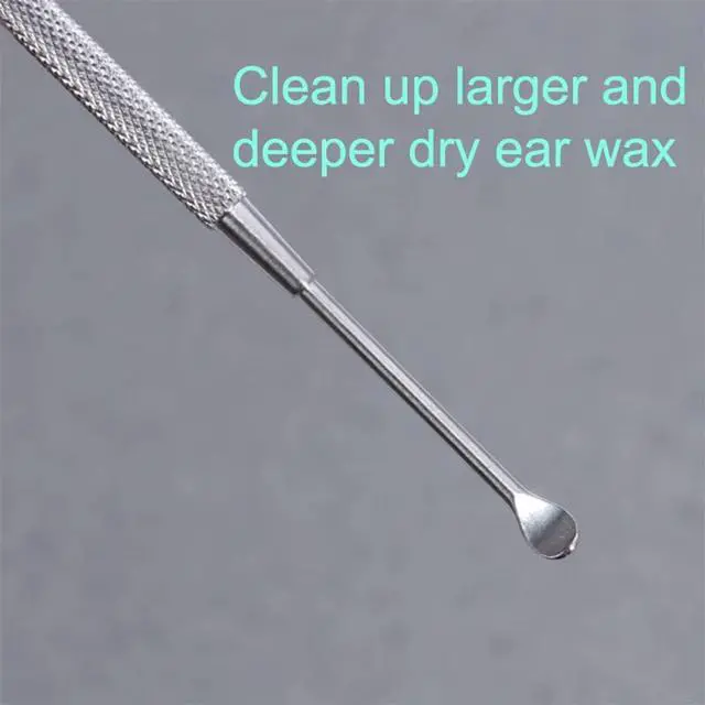 Alt view image 4 of 7 - 2 Pack - Stainless Steel Ear Spoon Portable Double-Ended Ear Pick Ear Wax Removal Tools Cleaning Ear Cleaner Spoon Spiral Ear Clean Tool