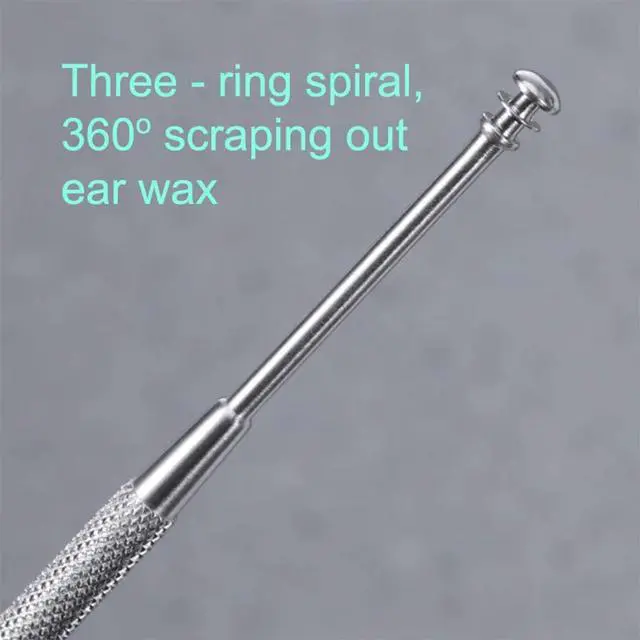 Alt view image 5 of 7 - 2 Pack - Stainless Steel Ear Spoon Portable Double-Ended Ear Pick Ear Wax Removal Tools Cleaning Ear Cleaner Spoon Spiral Ear Clean Tool