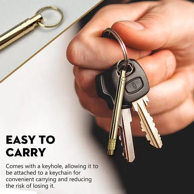 Alt view image 6 of 7 - Folding Brass Ear Wax Removal Tool - Portable Ear Pick Cleaner with Key Ring