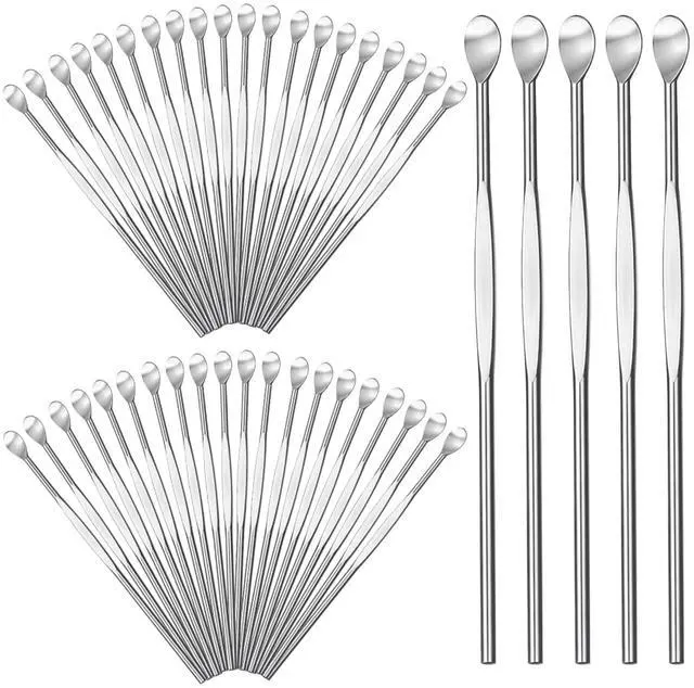 Main image of 50Pcs Stainless Steel Wax Carving Tool, Ear Spoon Metal Ear Cleaner Portable Ear Pick Earwax Curette Ear Cleaner Tool Clay Sculpting Tools for Wax Modeling Sculpting and Shaping Engrave