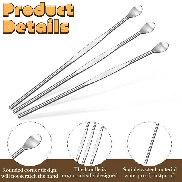 Alt view image 4 of 7 - 50Pcs Stainless Steel Wax Carving Tool, Ear Spoon Metal Ear Cleaner Portable Ear Pick Earwax Curette Ear Cleaner Tool Clay Sculpting Tools for Wax Modeling Sculpting and Shaping Engrave