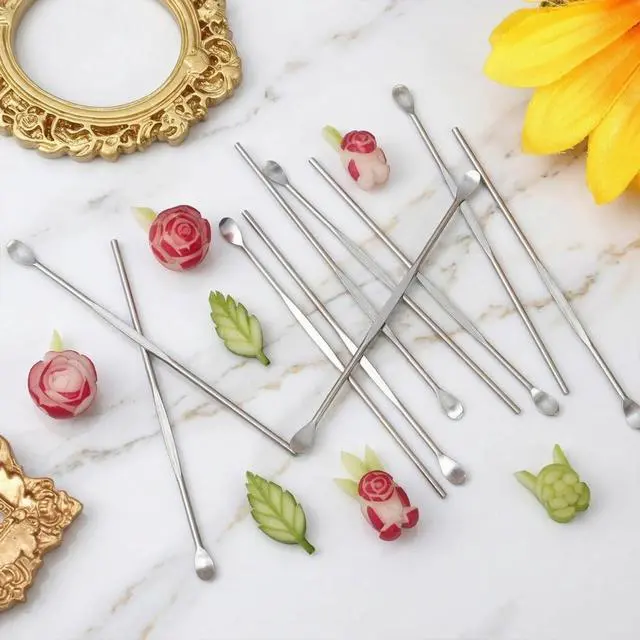 Alt view image 6 of 7 - 50Pcs Stainless Steel Wax Carving Tool, Ear Spoon Metal Ear Cleaner Portable Ear Pick Earwax Curette Ear Cleaner Tool Clay Sculpting Tools for Wax Modeling Sculpting and Shaping Engrave