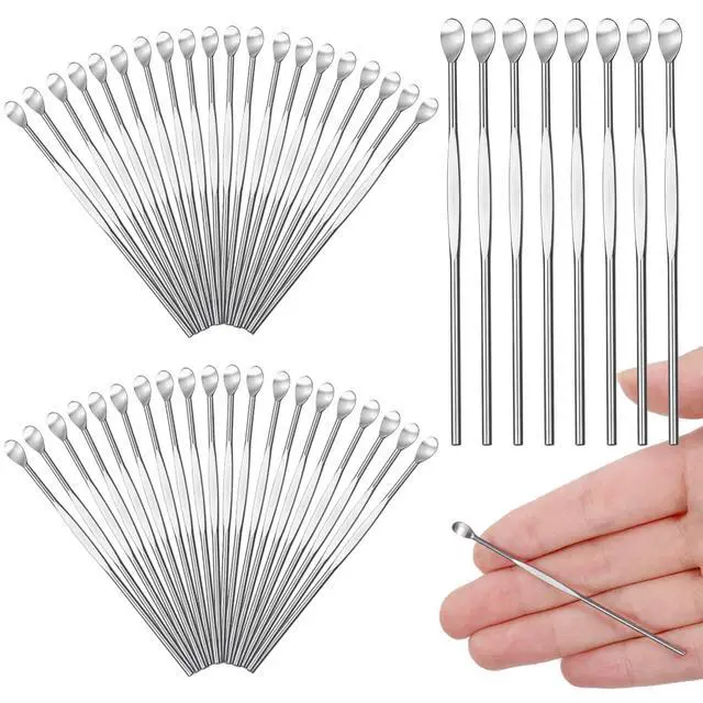 Alt view image 7 of 7 - 50Pcs Stainless Steel Wax Carving Tool, Ear Spoon Metal Ear Cleaner Portable Ear Pick Earwax Curette Ear Cleaner Tool Clay Sculpting Tools for Wax Modeling Sculpting and Shaping Engrave