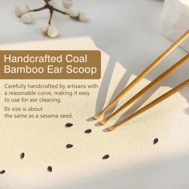 Alt view image 2 of 7 - 3PCS Handcrafted Coal Bamboo Ear Spoon, Ear Wax Removal Tool