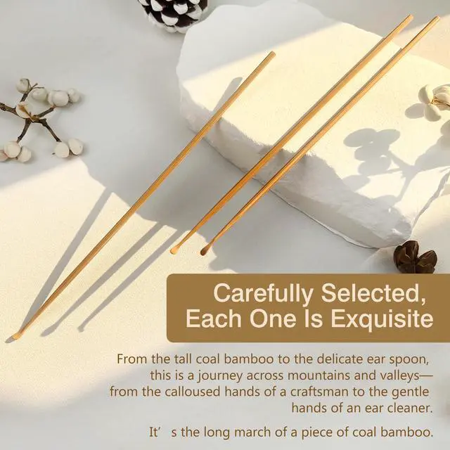 Alt view image 5 of 7 - 3PCS Handcrafted Coal Bamboo Ear Spoon, Ear Wax Removal Tool