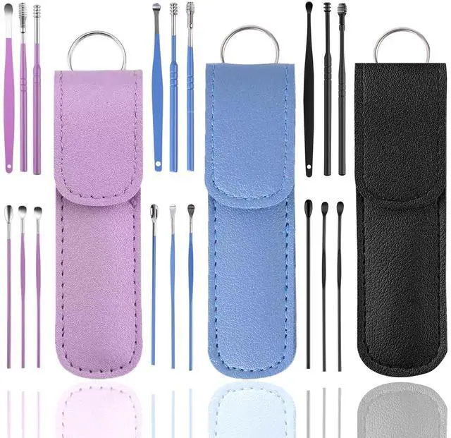 Main image of 18 Pcs Ear Wax Removal Kit- Ear Cleaner Tool Stainless Steel- Portable Spiral Cleaning Tools with Storage Box for Adults (18 Pcs)