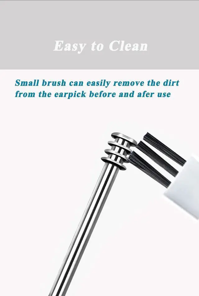 Alt view image 3 of 5 - 8 Pcs Ear Pick Earwax Removal Kit, Ear Cleaning Tool Set, Ear Curette Ear Wax Remover Tool with Storage Box and Cleaning Brush