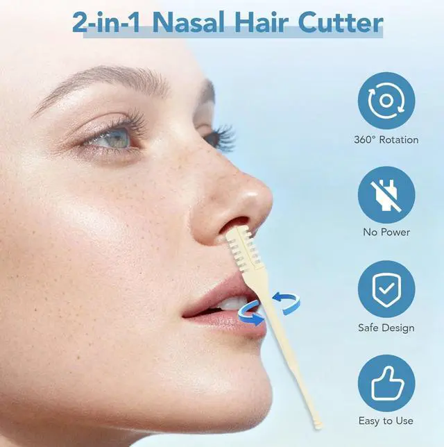 Alt view image 3 of 7 - 10pcs Manual Nose Hair Trimmer, Nostril Hair Remover, Portable Travel Home Daily Use Essentials with Ear Pick for Men & Women
