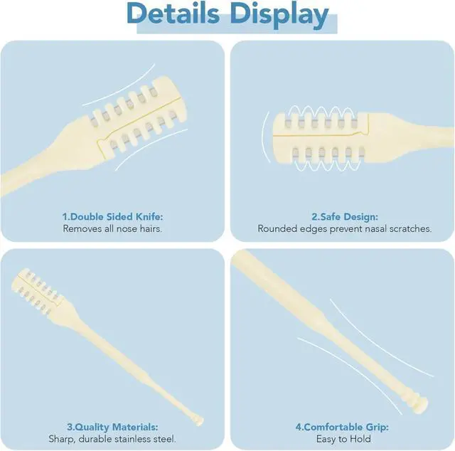 Alt view image 5 of 7 - 10pcs Manual Nose Hair Trimmer, Nostril Hair Remover, Portable Travel Home Daily Use Essentials with Ear Pick for Men & Women