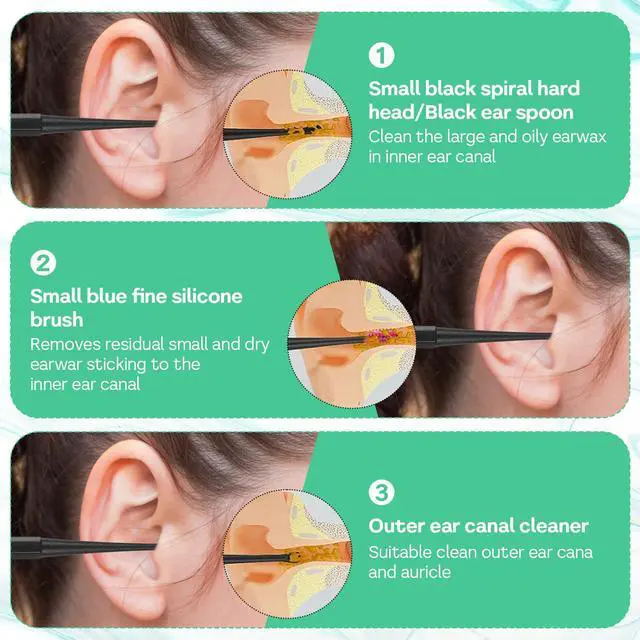Alt view image 3 of 7 - 8 Pcs Spiral Ear Wax Removal Tool, Silicone Ear Cleaning Kit Reusable Silicone Ear Cleaner Safe Ear Scratcher Soft Ear Wax Cleaner Tool Earwax Removal Tools for Olders Adult Kids