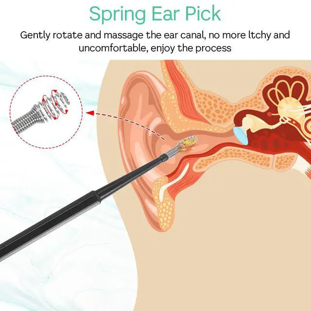 Alt view image 4 of 7 - 8 Pcs Spiral Ear Wax Removal Tool, Silicone Ear Cleaning Kit Reusable Silicone Ear Cleaner Safe Ear Scratcher Soft Ear Wax Cleaner Tool Earwax Removal Tools for Olders Adult Kids