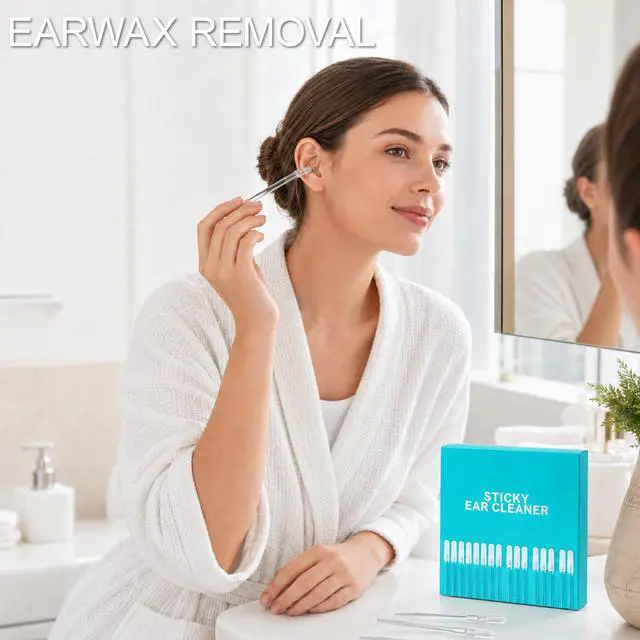 Alt view image 2 of 7 - 24 pcs Sticky Ear Cleaning Sticks for Dry Earwax,Reusable Stickiness Ear Swab for Adults