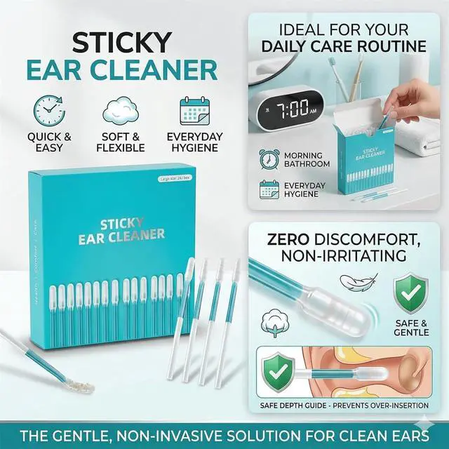 Alt view image 5 of 7 - Sticky Ear Cleaning Stick for Adults, Sticky Cleaning Ear Stick, Gentle Earwax Removal Sticky Cleaner Stick for Safe Ear Cleaning 24Pcs